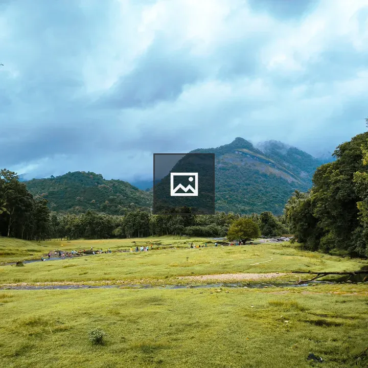 People along a stream in field