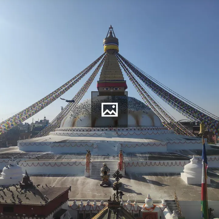 Bouddhanath Stupa with Flags