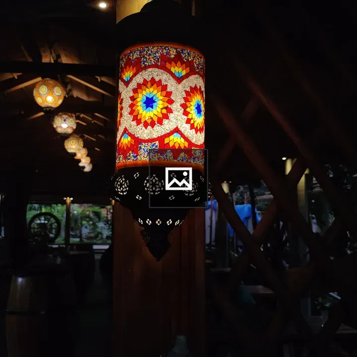 Lanterns brighten the night scene