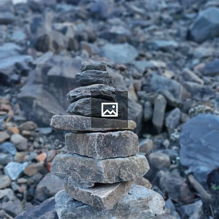 Cairn on rocky landscape
