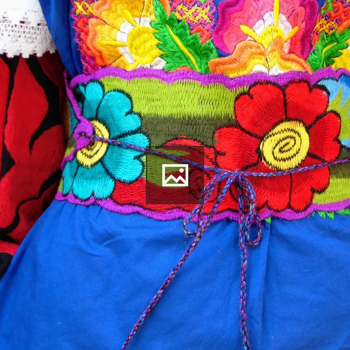 Mexican handcraft dress with flowers