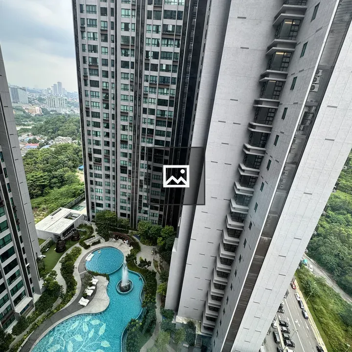 Modern residential complex with pool