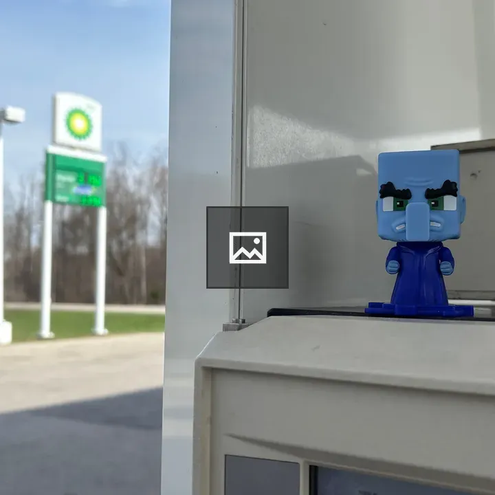 Toy Cartoon Character on Gas Pump