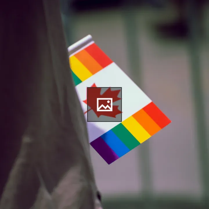 Canadian Flag with Rainbow Edges
