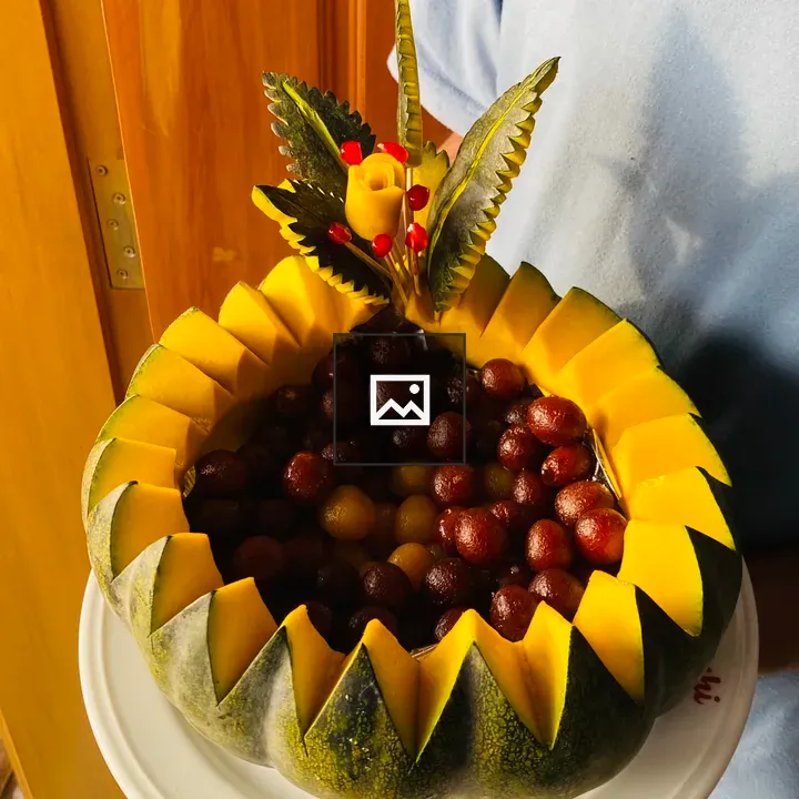 Fruit-shaped cake on plate