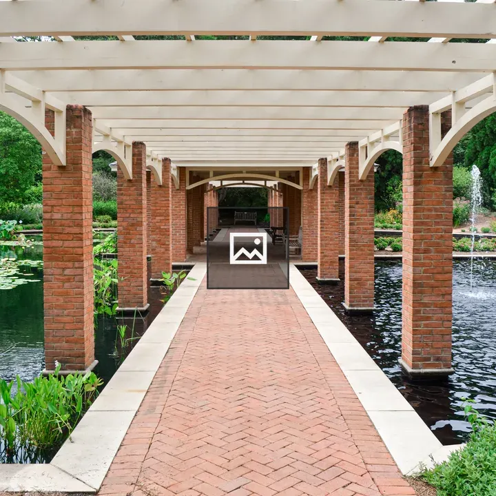 Garden gazebo over a pond