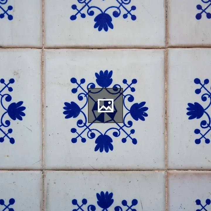 Ceramic blue floral tiles