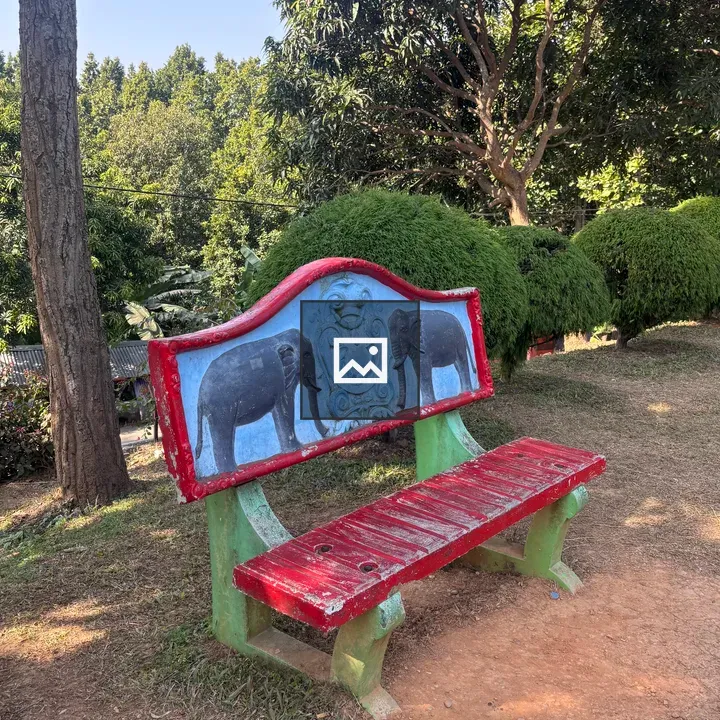 Colorful bench in park