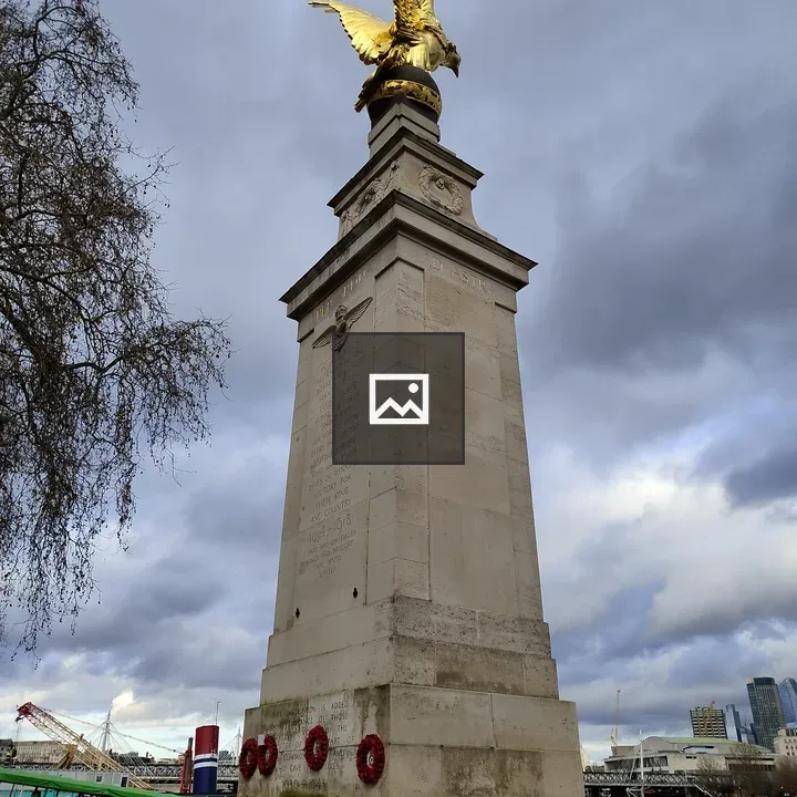 Stone monument with eagle statue