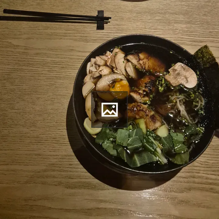 Asian soup with chopsticks