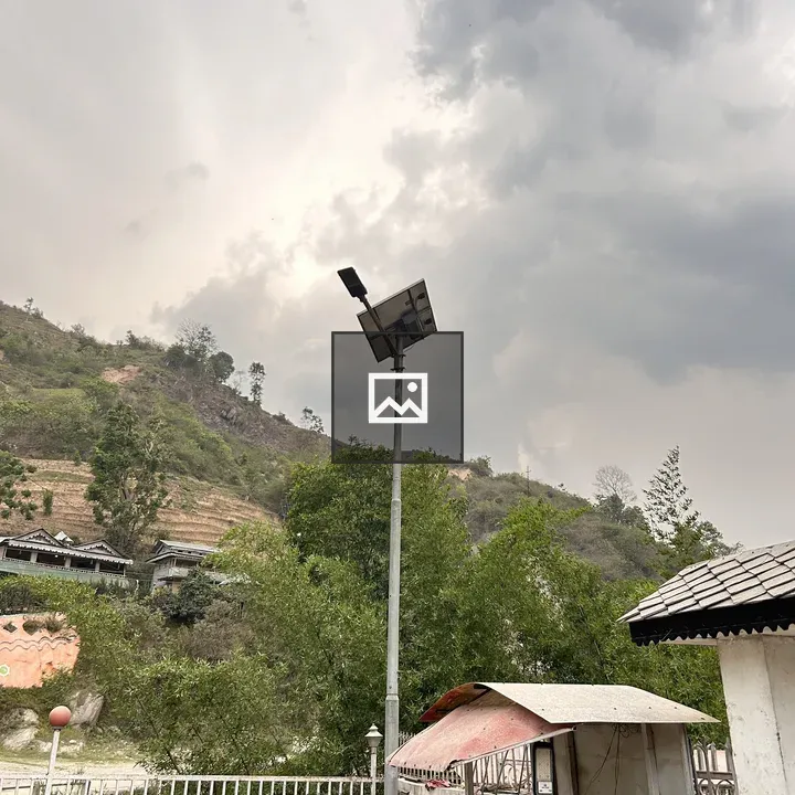 Tall solar panel on pole