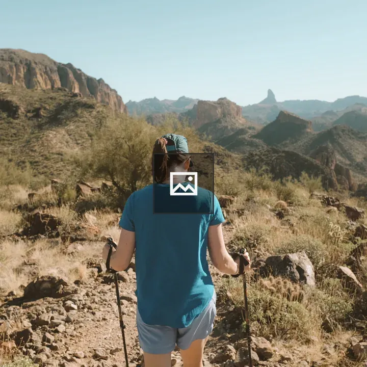 Person hiking on a ridge