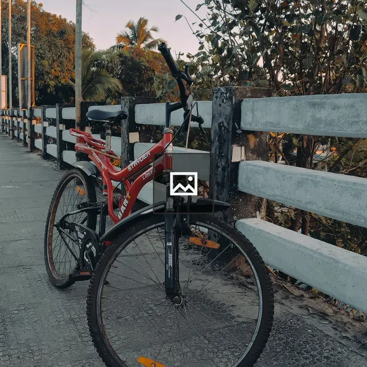 Bicycle on walkway bridge