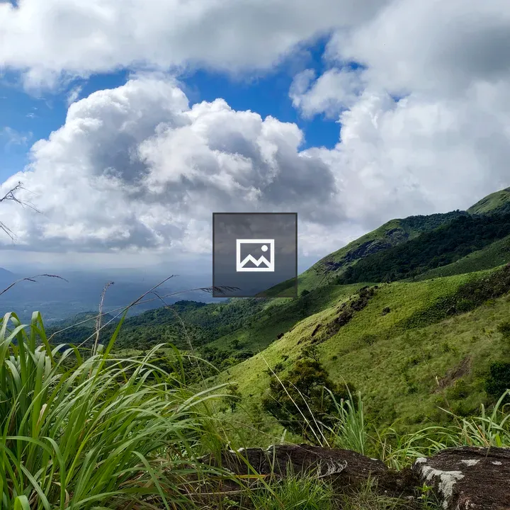 Green mountains from a summit