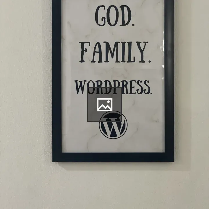 Wall frame with WordPress inscription