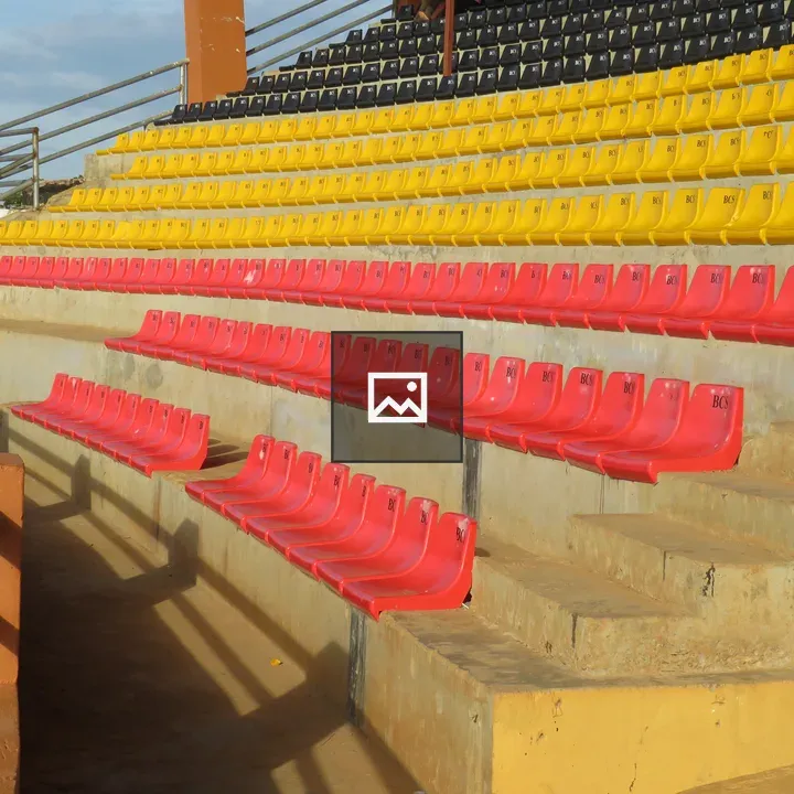 Rows of stadium seats