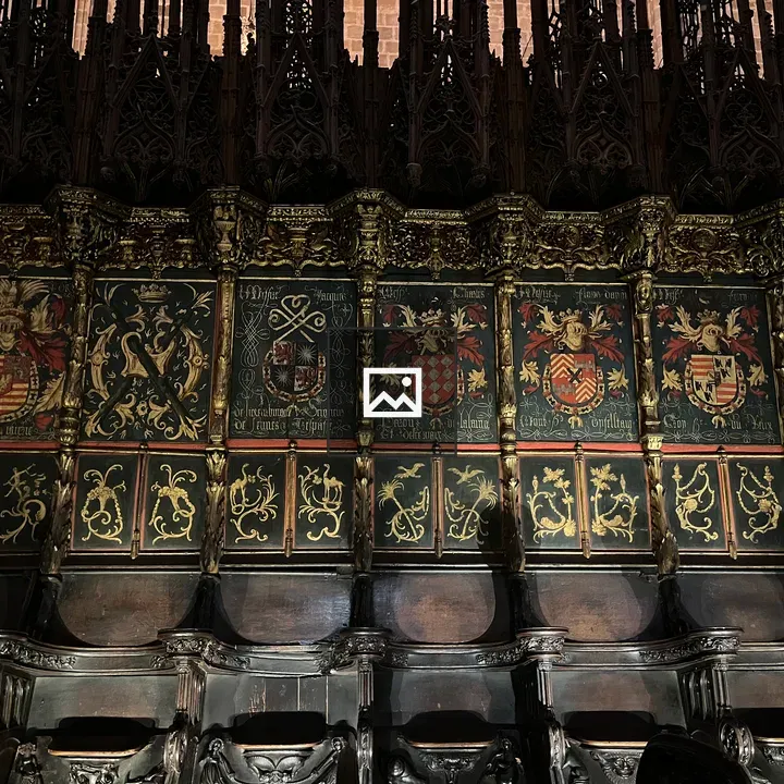 Fancy chairs in Cathedral of Barcelona