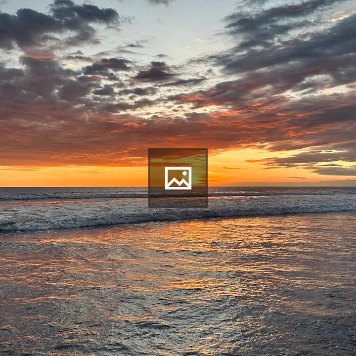 Orange Sunset Over Ocean