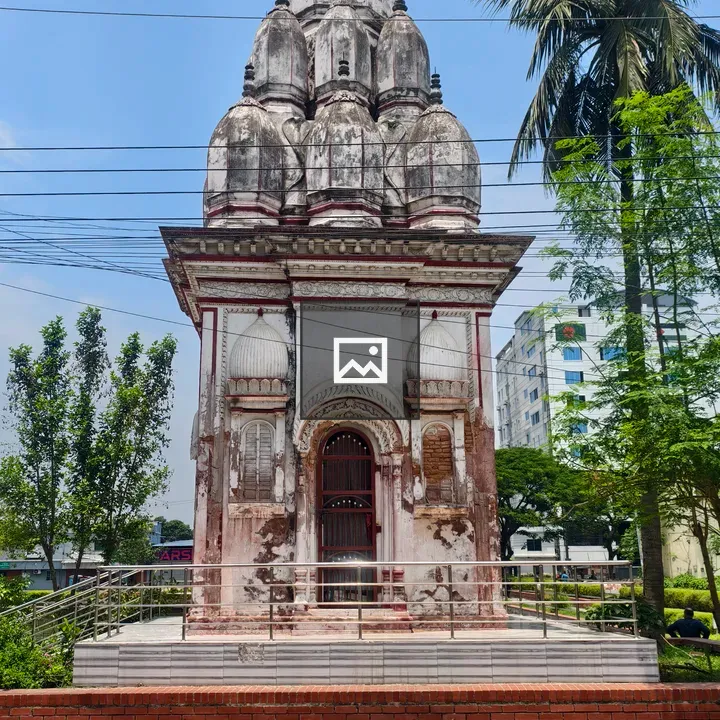 Historic temple with palm tree