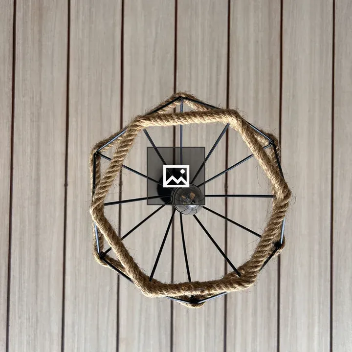Ceiling Light Fixture with Rope Frame