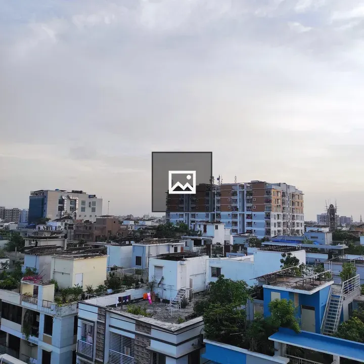 Panoramic urban landscape with rooftops
