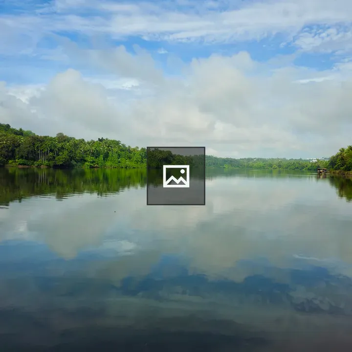 Riverside landscape in Kerala