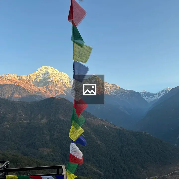 Peace flags with Annapurna backdrop