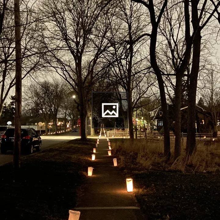 White paper bag luminaries