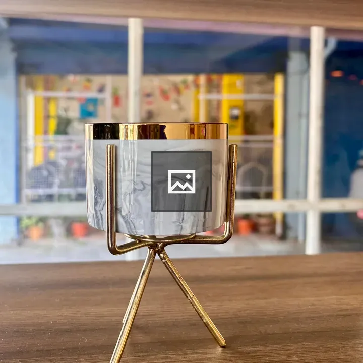 Decorative Pot with Gold Rim