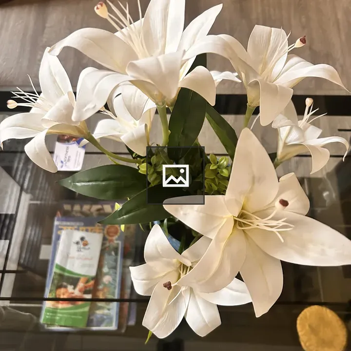Bouquet of artificial white lilies