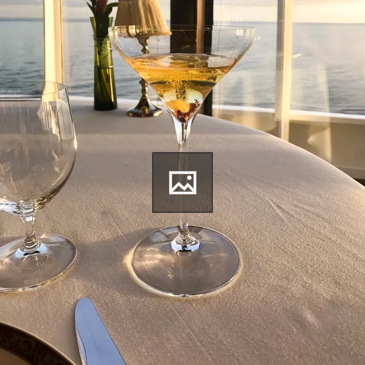 Champagne Glass at Sunset