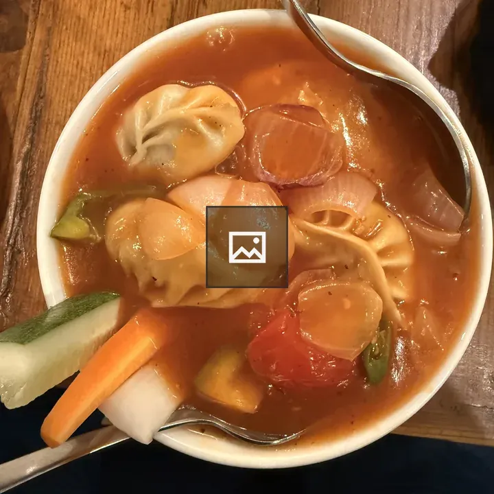 Soup with dumplings and vegetables