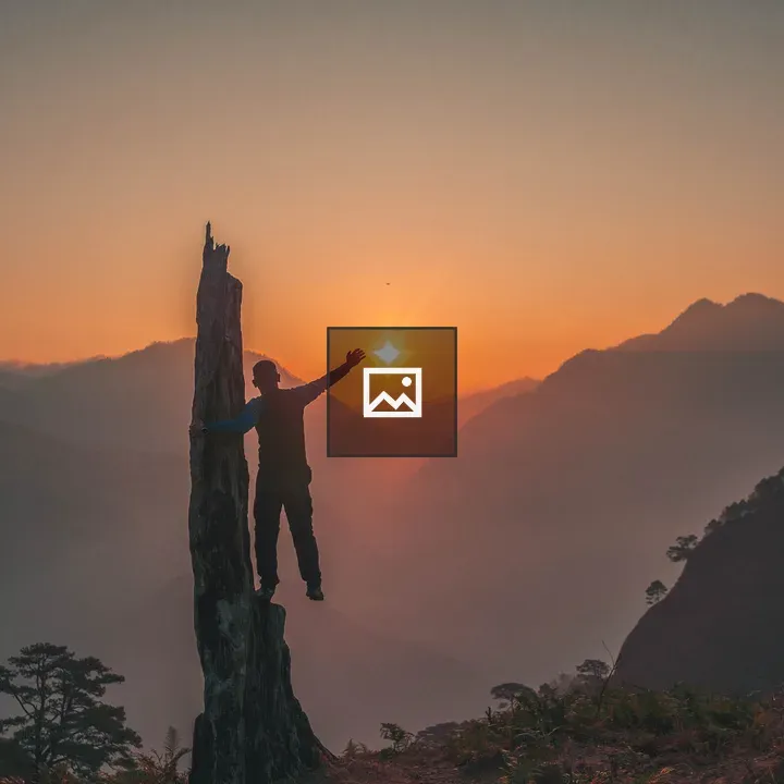 Man Silhouette Reaching Sunrise Mt Kabunian