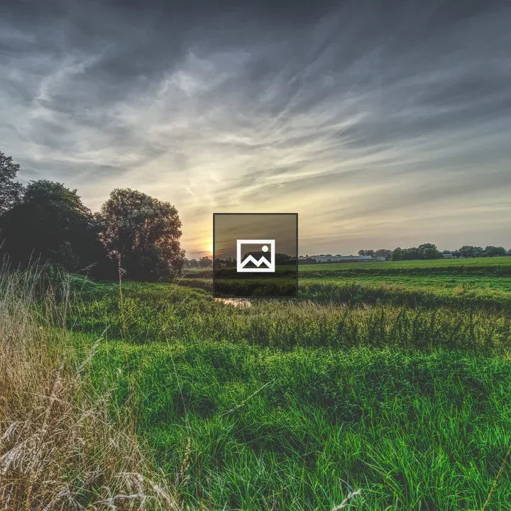 Sunset over fields near Kortrijk