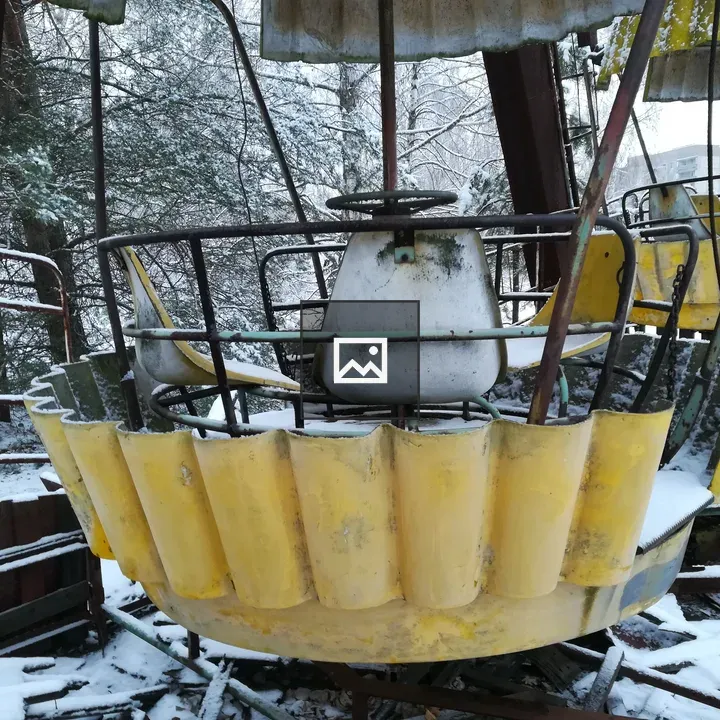 Passenger cabin of abandoned Ferris wheel