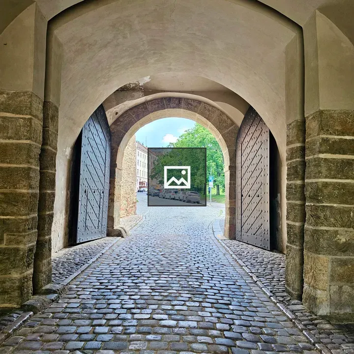 Arched gateway at Vyšehrad Castle