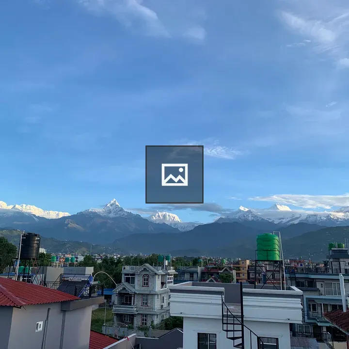 Snowy mountains and townscape