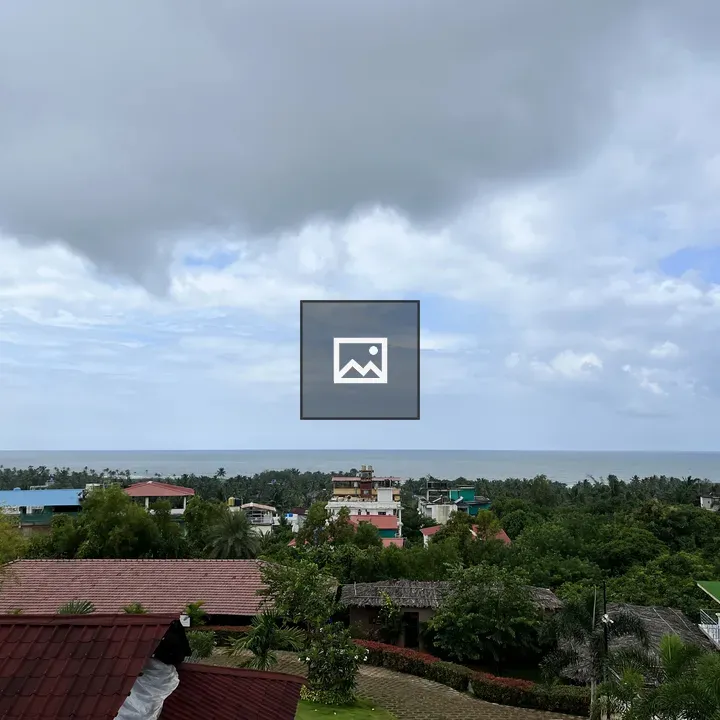 Coastal town with red roofs
