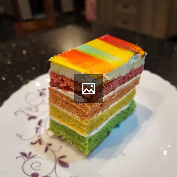 Slice of Rainbow Cake