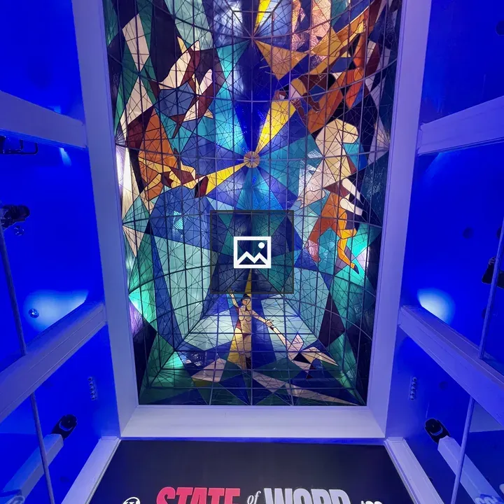 Stained glass ceiling at venue