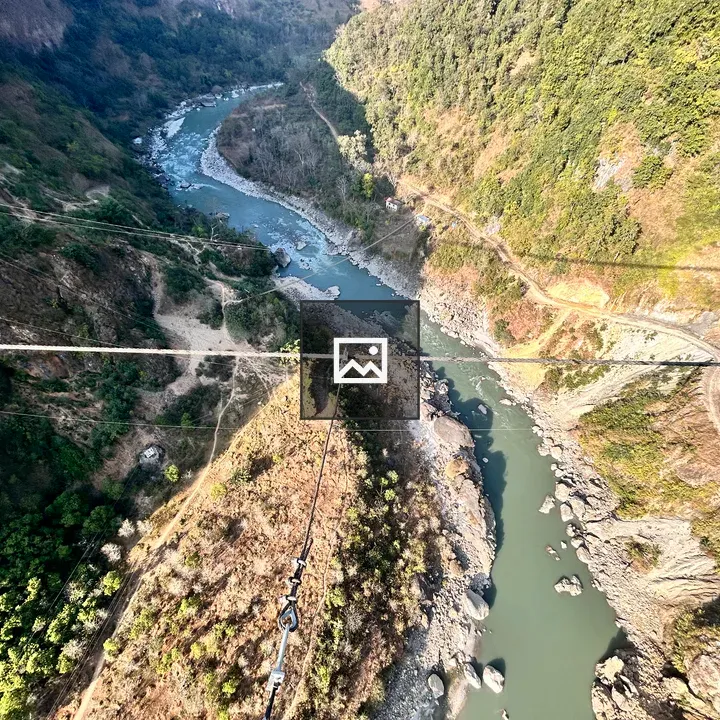 Aerial view of Kali Gandaki River bridge