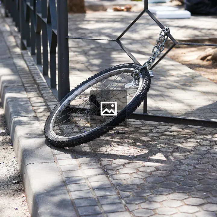 Bicycle Wheel on Cobblestones