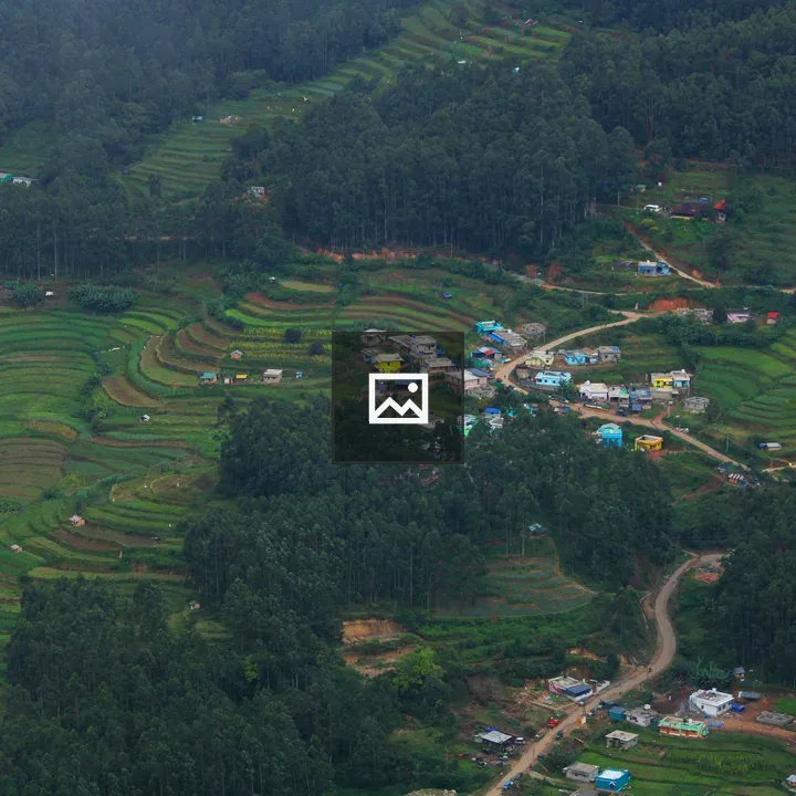 Aerial view of Vattavada village