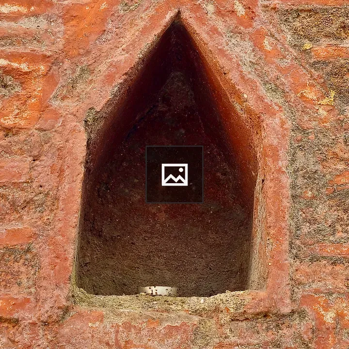 Weathered brick wall niche