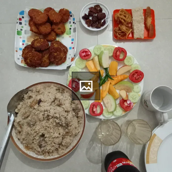 Mixed Dal, Rice and Sweets Plate