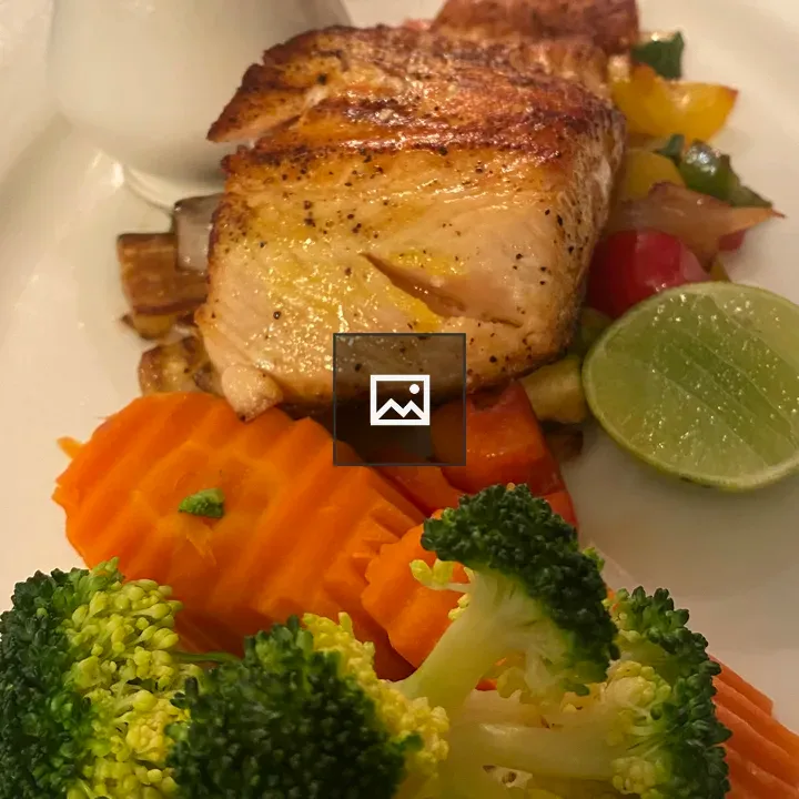 Grilled salmon plate