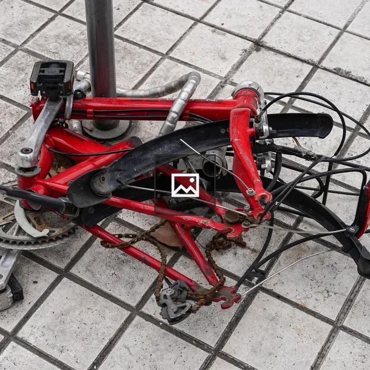 Rusty red bicycle frame