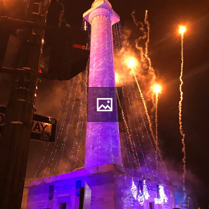 Washington Monument sighted over Baltimore New Year celebration