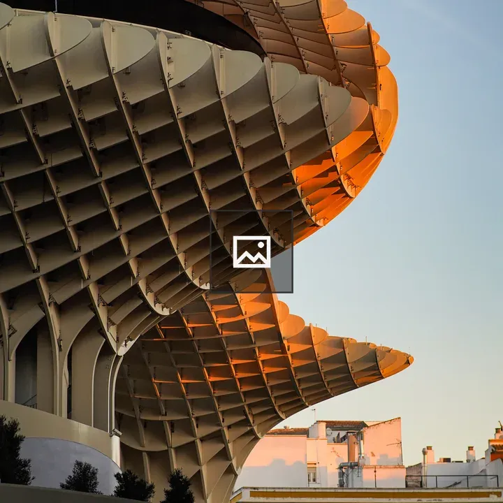 Big wooden structure at sunrise