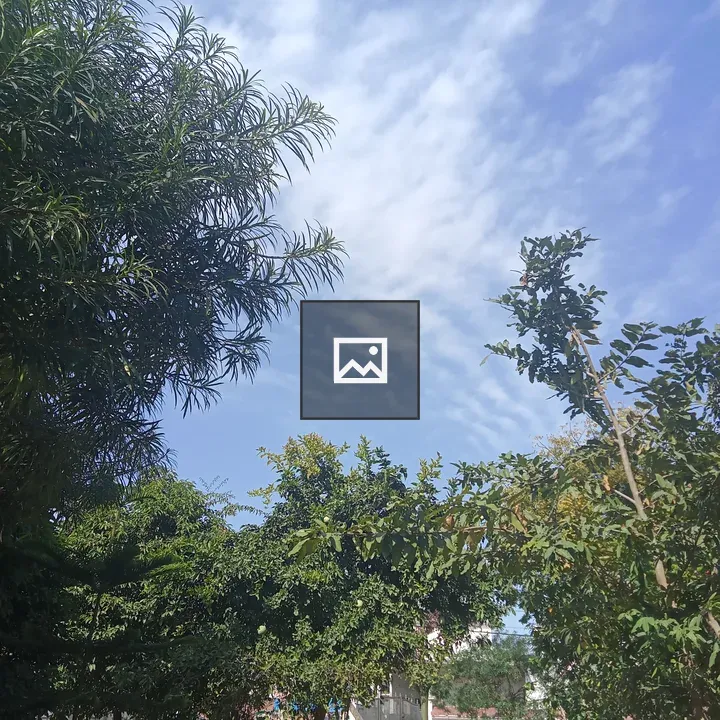 Trees Along Brick Path to Gated Buildings